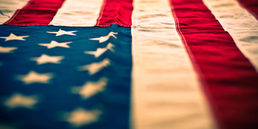 American flag to represent government town board