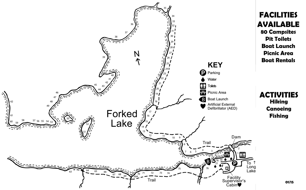Forked Lake Campground Map