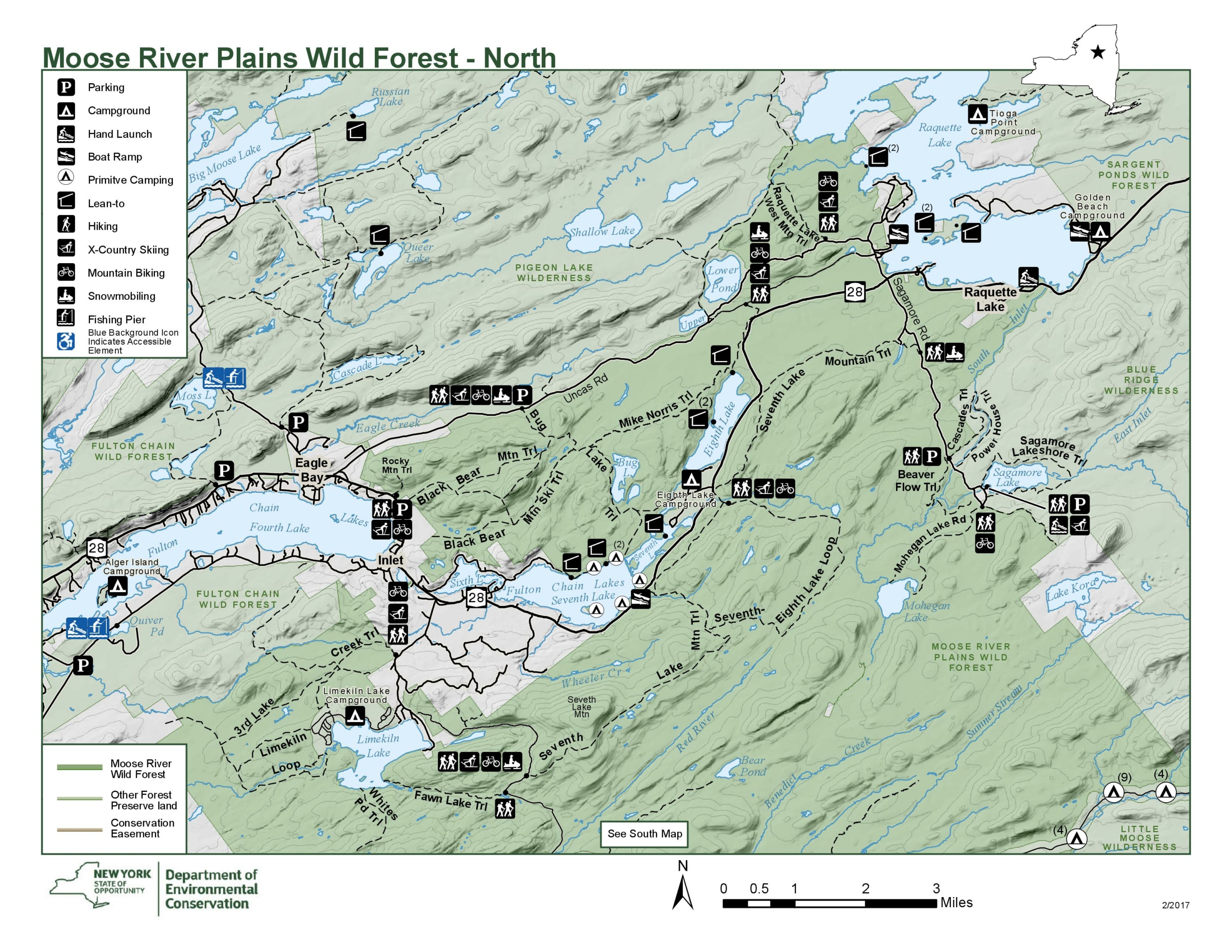 Moose river plains map of trails