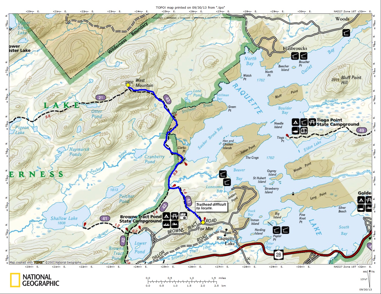 Map of West Mountain