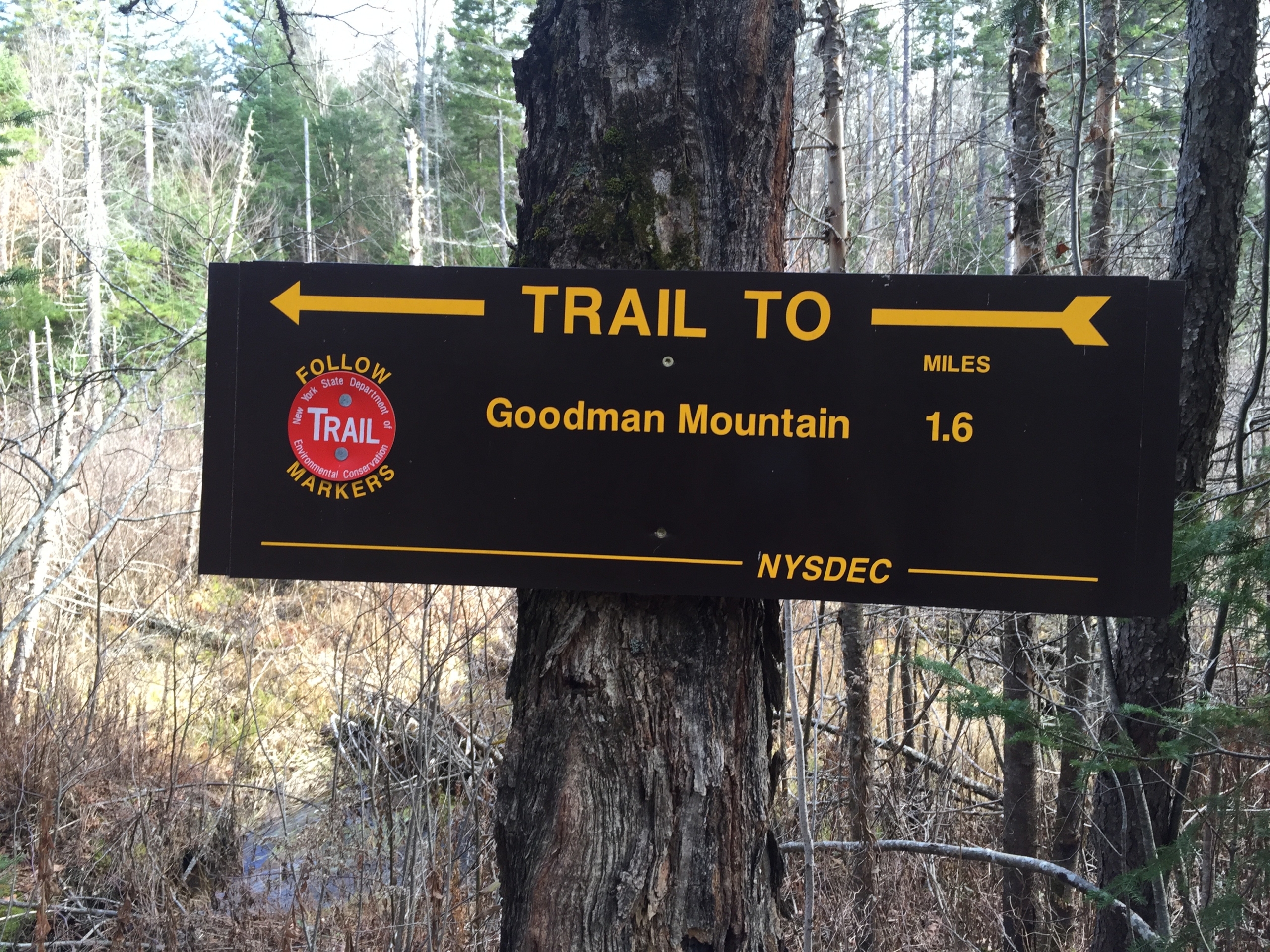 Goodman Mountain sign