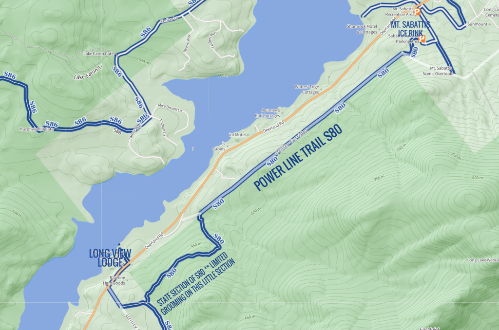 map of power line trail S80 for snowmobiles
