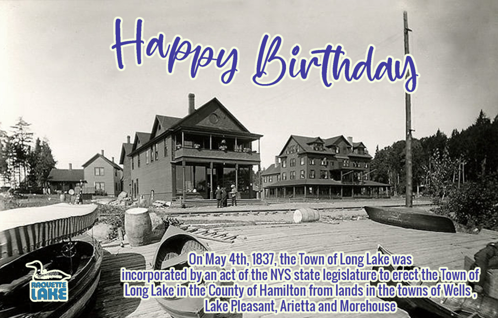 raquette lake black and white birthday picture