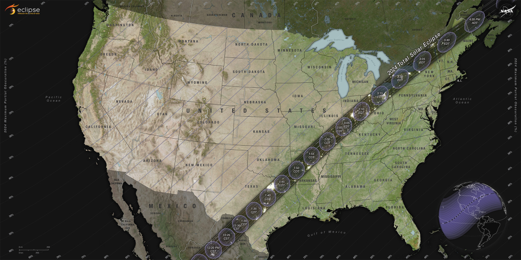 map of united states eclipse path april 2024
