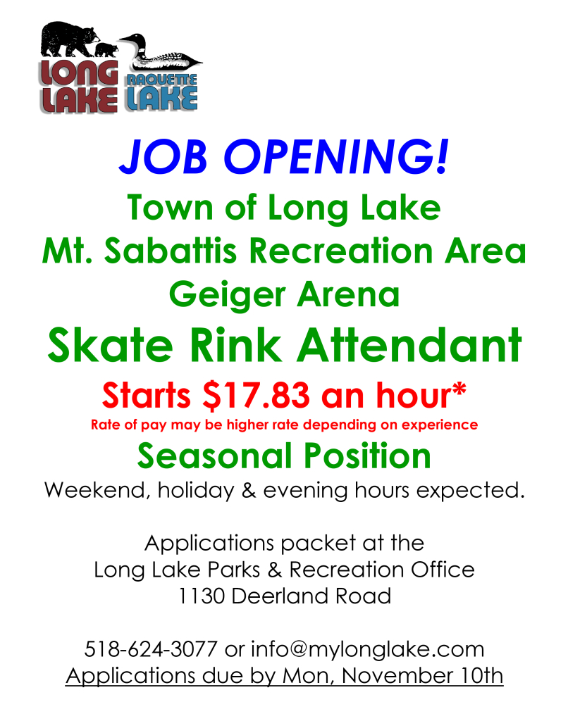 Microsoft Word – 1. GEIGER RINK ATTENDANT 2026 poster.docx Ice rink attendant job opening posted 10/28/25